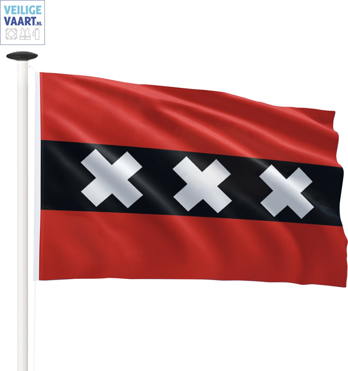 Vlag AMSTERDAM | Spun-polyester | 2 maten 100x150CM